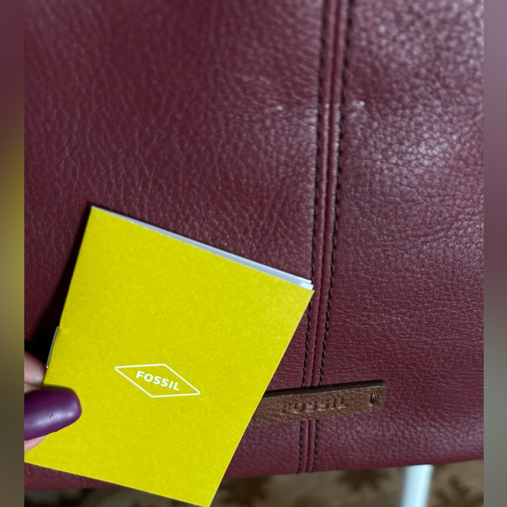 Fossil Burgundy Leather Crossbody Bag - Picture 4 of 6
